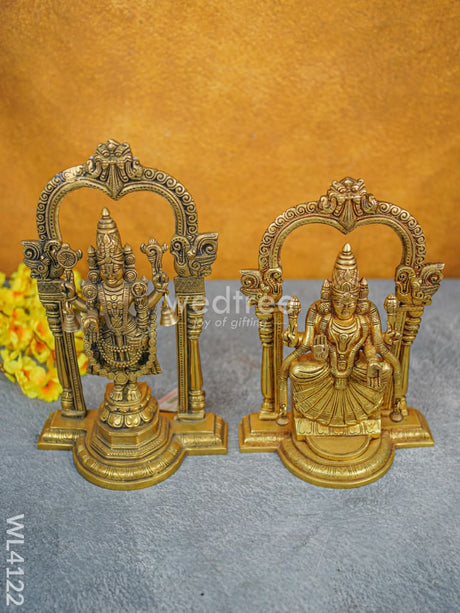 Brass Tirupati Balaji With Padmavathi Thayar - Wl4122 Figurines