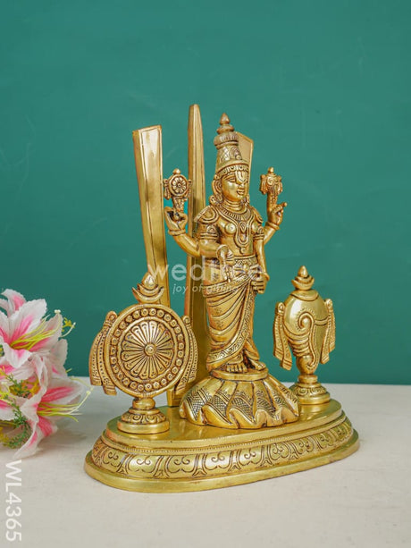 Brass Tirupati Balaji With Sangu Chakkaram & Namam - Wl4365 Figurines