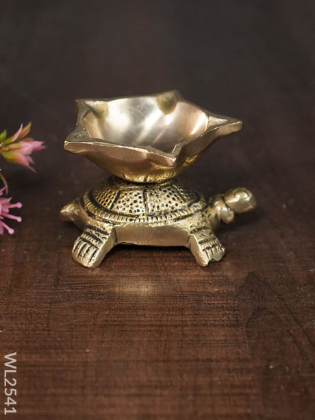 Brass Tortoise Diya - Wl2541