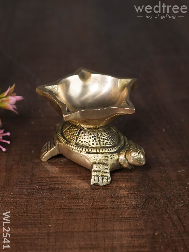 Brass Tortoise Diya - Wl2541