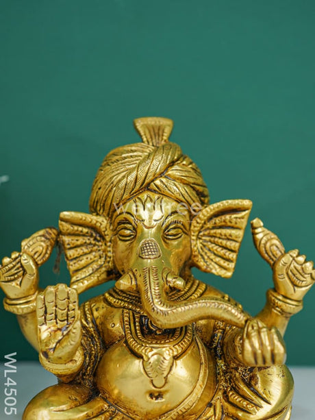 Brass Turban Ganesha - Wl4505 Figurines