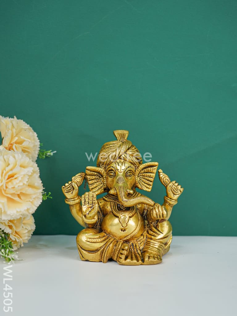 Brass Turban Ganesha - Wl4505 Figurines