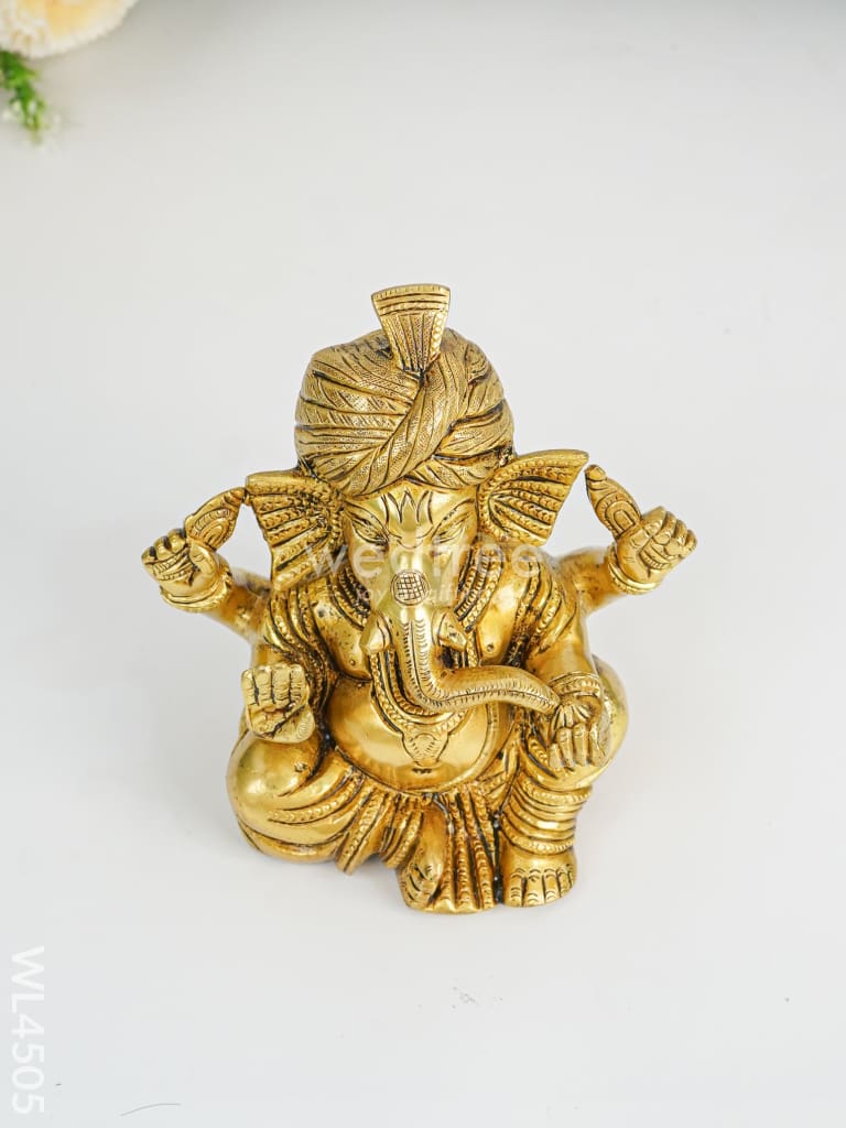 Brass Turban Ganesha - Wl4505 Figurines