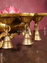 Brass Urli With Diya And Bells - Wl3164