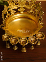 Brass Urli With Diya & Bells - Wl3870