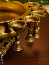 Brass Urli With Diya & Bells - Wl3870