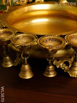 Brass Urli With Diya & Bells - Wl3870