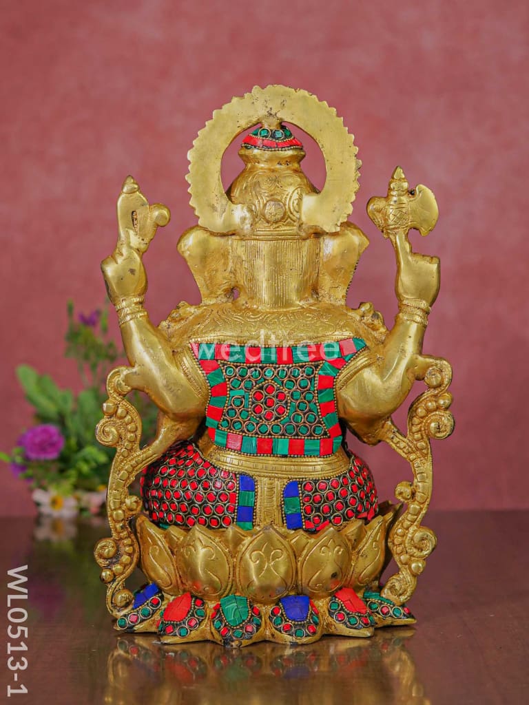 Brass Valampuri Ganesh Idol - Wl0513 Figurines