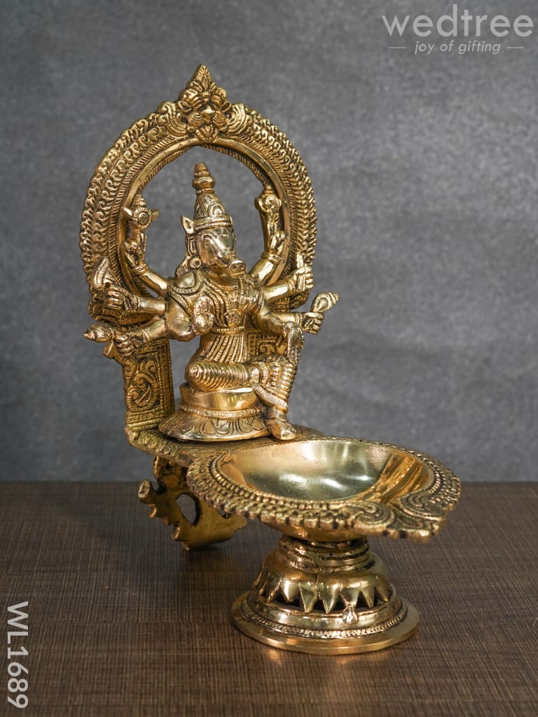 Brass Varahi Devi Diya - Wl1689