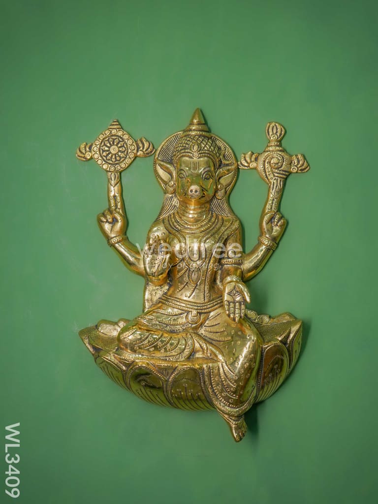 Brass Varahi Amman Wall Hanging - Wl3409 Figurines