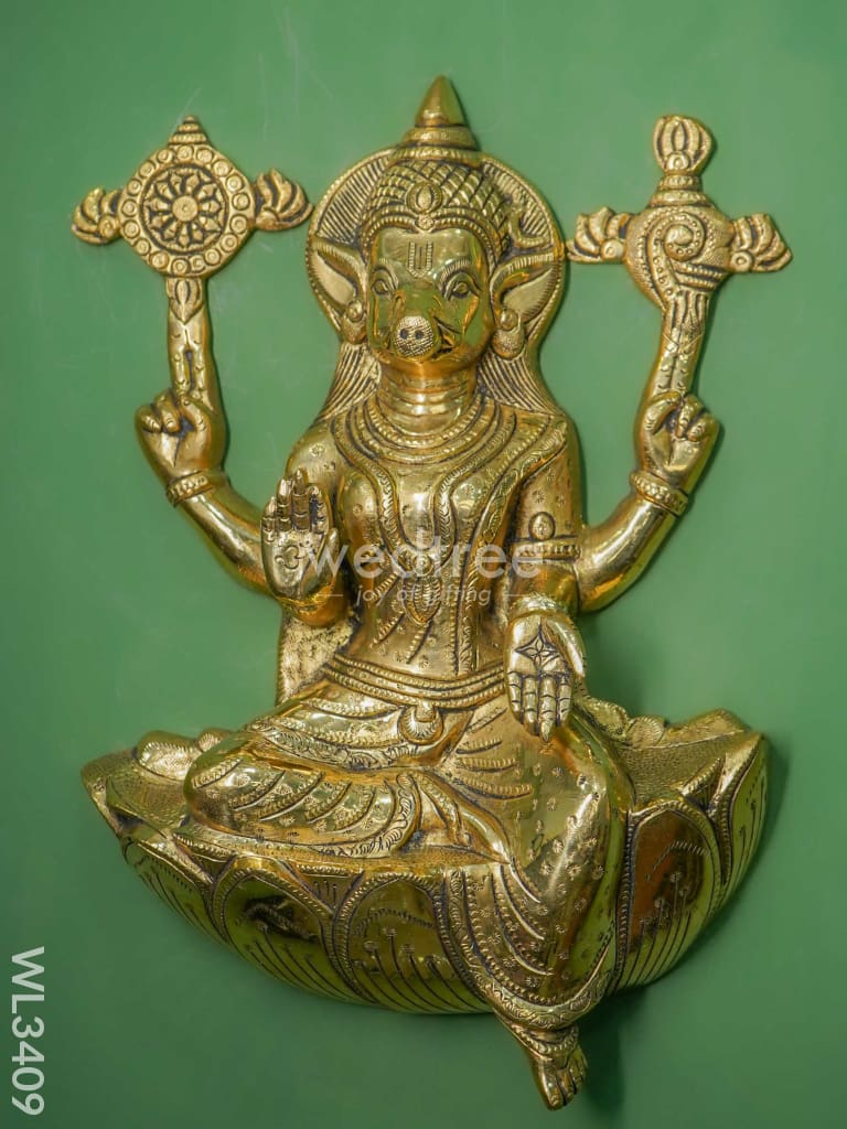 Brass Varahi Amman Wall Hanging - Wl3409 Figurines