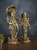 Brass Vishnu Lakshmi Idols - Wl3109 Figurines