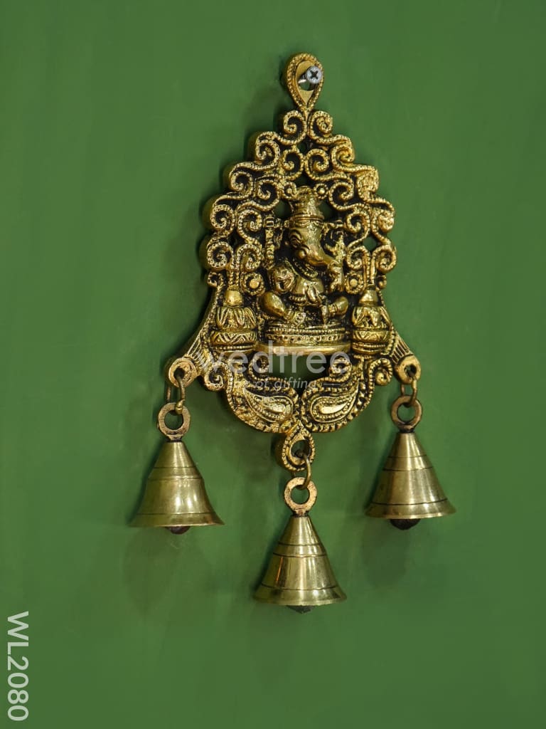 Brass Wall Hanging Ganesha - Wl2080 Figurines