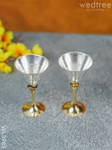 Brass Wine Glass Set With Silver Coating - Wl3985 Utility