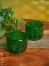 Bubble Textured Votive (3 Inch) - Set Of 2 Wl0503 Green Candles And Votives