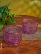 Bubble Textured Votive (3 Inch) - Set Of 2 Wl0503 Pink Candles And Votives