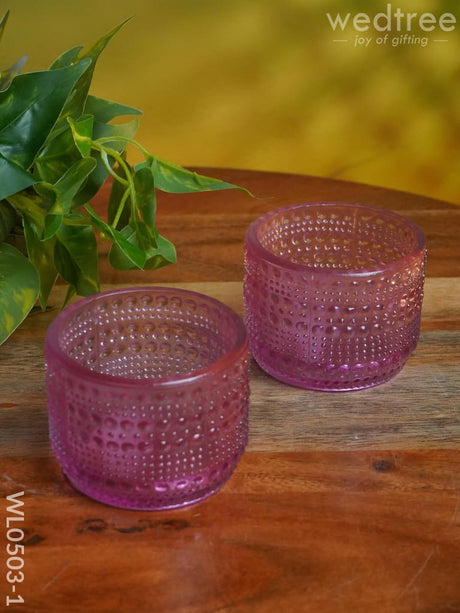 Bubble Textured Votive (3 Inch) - Set Of 2 Wl0503 Pink Candles And Votives