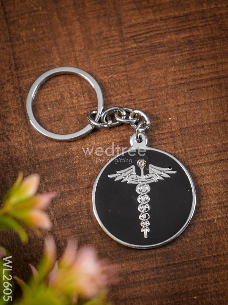 Caduceus Engraved Metal Rollerball Pen & Keychain - Wl2605 Corporate Gifts