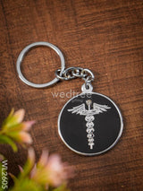 Caduceus Engraved Metal Rollerball Pen & Keychain - Wl2605 Corporate Gifts