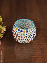 Candle Holder In Cracked Mosaic Glass - Wbg0966 Candles