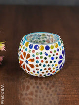 Candle Holder In Cracked Mosaic Glass - Wbg0966 Candles