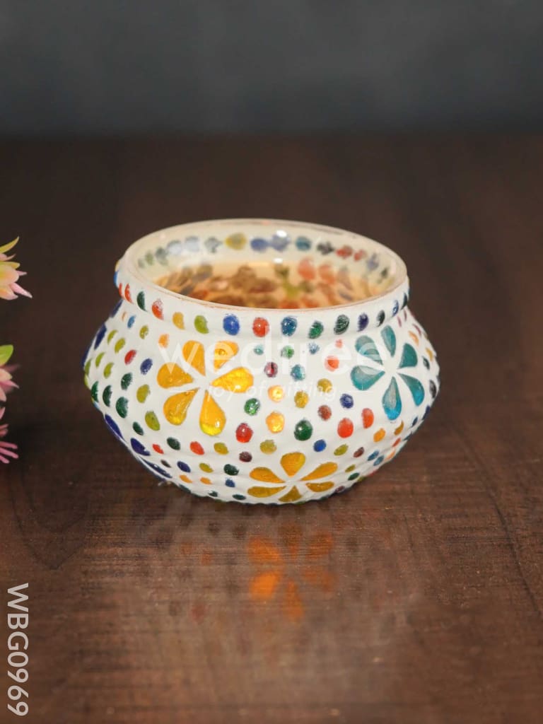 Candle Holder With Mosaic Art - Wbg0969 Candles
