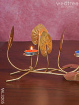 Candle Holders Among Lotus Stems & Leaves - Wl3205 Candles And Votives