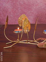 Candle Holders Among Lotus Stems & Leaves - Wl3205 Candles And Votives