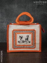 Canvas And Jute Bag With Warli Print - Wbg0344 Bags