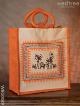 Canvas And Jute Bag With Warli Prints - Wbg0089 Bags