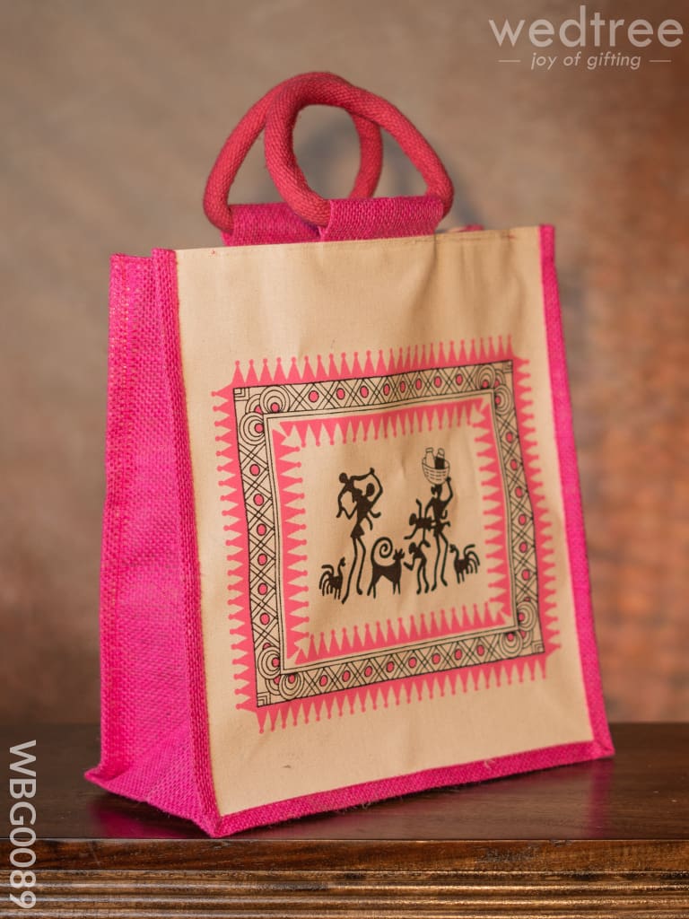 Canvas And Jute Bag With Warli Prints - Wbg0089 Bags