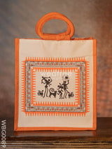 Canvas And Jute Bag With Warli Prints - Wbg0089 Bags