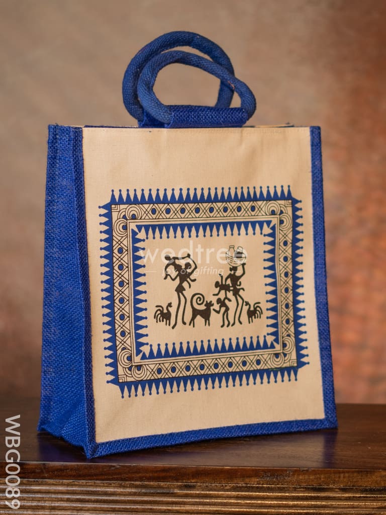 Canvas And Jute Bag With Warli Prints - Wbg0089 Bags