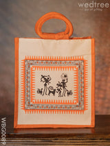 Canvas And Jute Bag With Warli Prints - Wbg0089 Bags