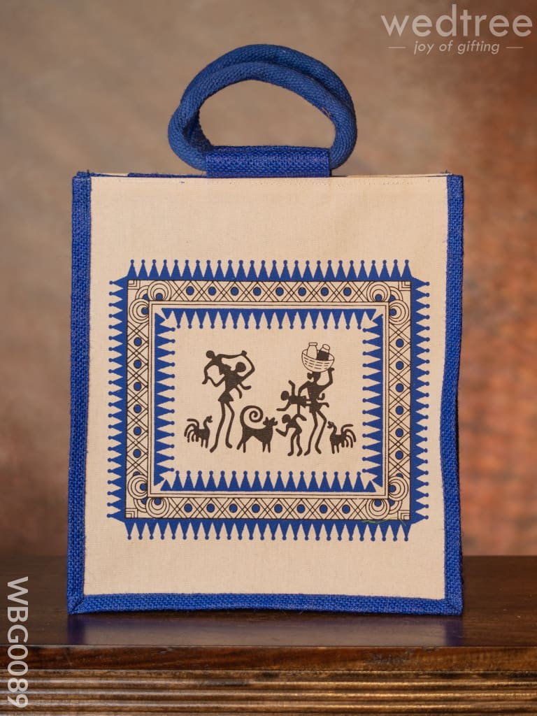 Canvas And Jute Bag With Warli Prints - Wbg0089 Bags