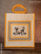 Canvas And Jute Bag With Warli Prints - Wbg0089 Bags