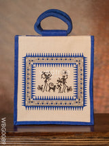 Canvas And Jute Bag With Warli Prints - Wbg0089 Bags