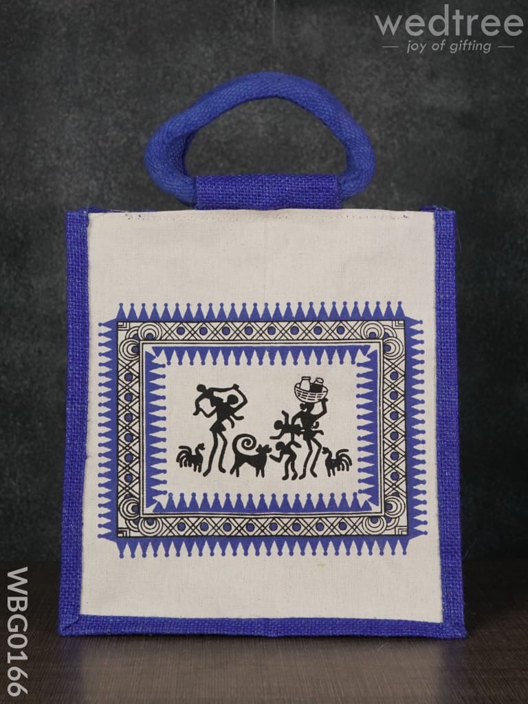 Canvas And Jute Bag With Warli Prints - Wbg0166 Bags