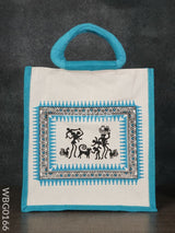 Canvas And Jute Bag With Warli Prints - Wbg0166 Bags