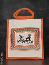 Canvas And Jute Bag With Warli Prints - Wbg0166 Bags