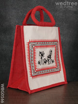 Canvas And Jute Bag With Warli Prints - Wbg0166 Bags