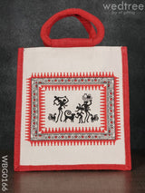 Canvas And Jute Bag With Warli Prints - Wbg0166 Bags