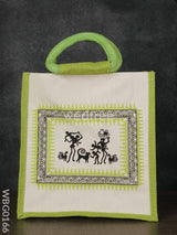 Canvas And Jute Bag With Warli Prints - Wbg0166 Bags