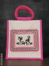 Canvas And Jute Bag With Warli Prints - Wbg0166 Bags