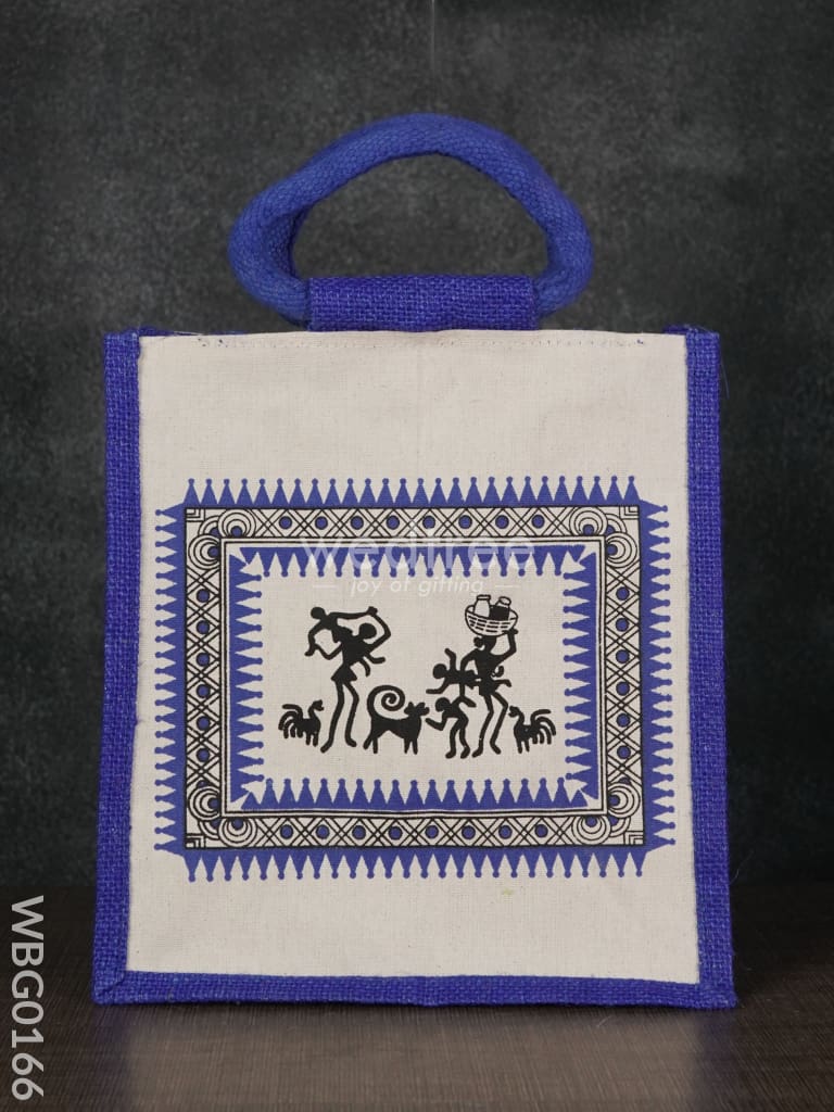 Canvas And Jute Bag With Warli Prints - Wbg0166 Bags