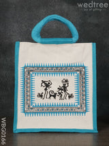 Canvas And Jute Bag With Warli Prints - Wbg0166 Bags