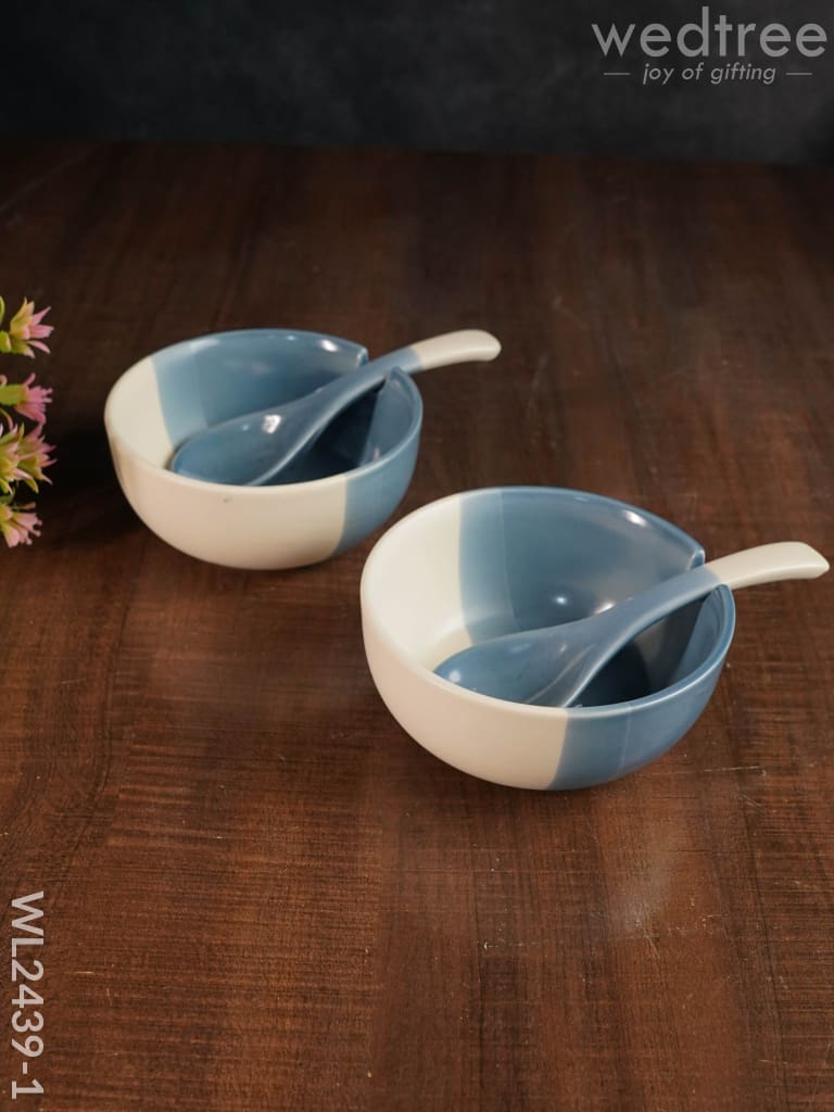 Ceramics Bowl With Spoon Set - Wl2439