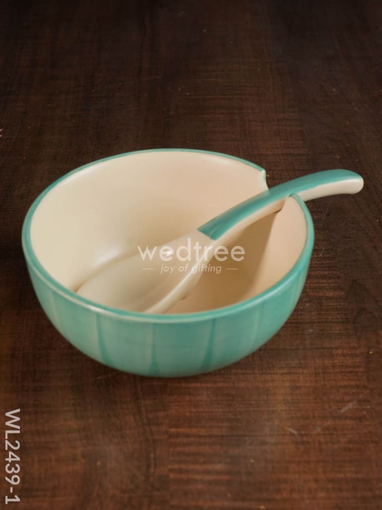 Ceramics Bowl With Spoon Set - Wl2439