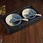 Ceramics Bowl With Spoon Set - Wl2439 Smoke Gray