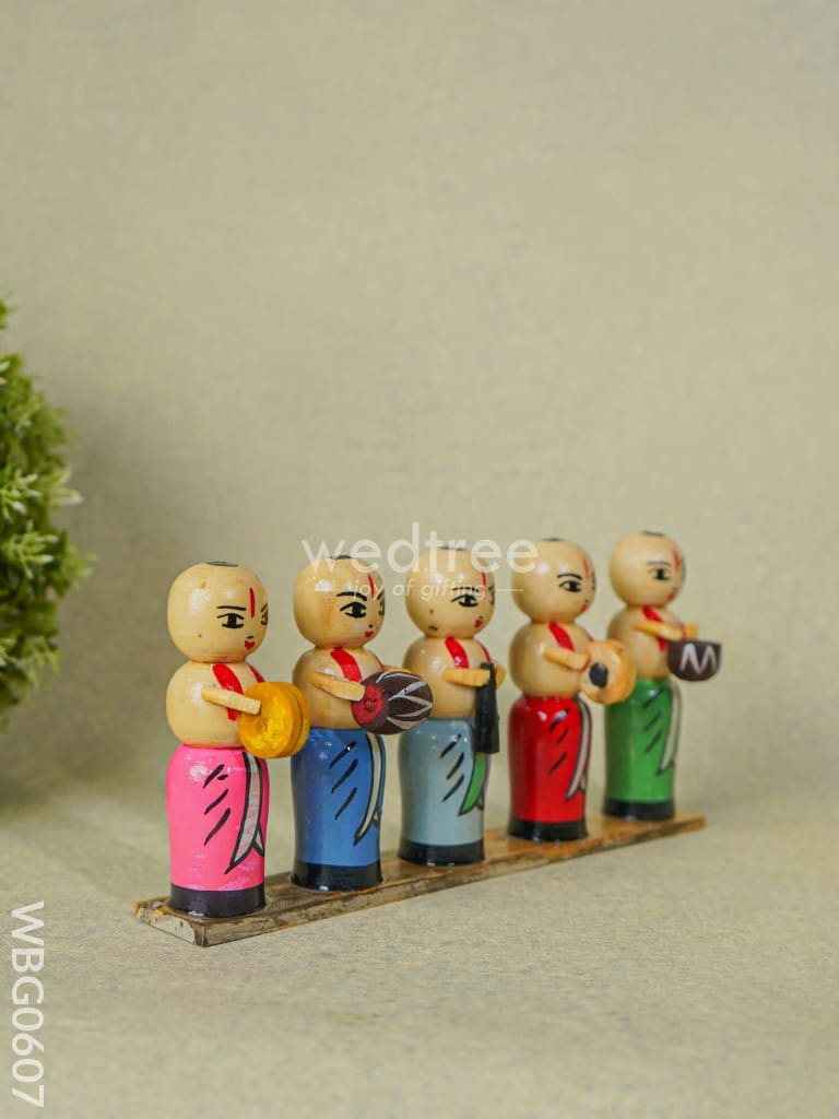 Channapatna Toys - Pandit Band (Set Of 5) Wbg0607 Kids Return Gifts